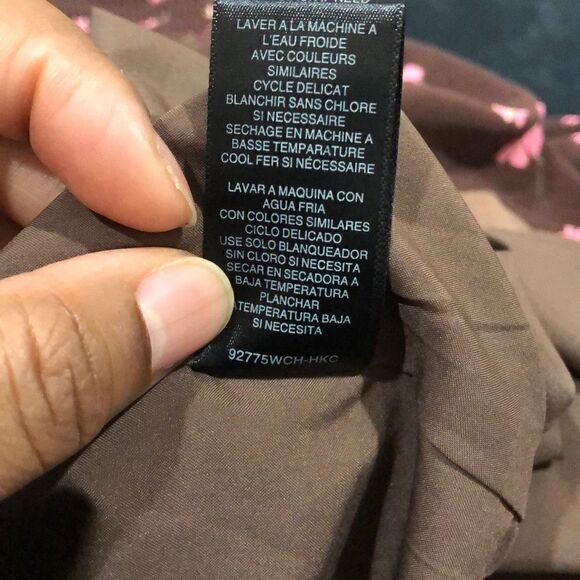 WAYF Dress Womens XL Moment Floral Long Sleeve Swing Mocha Falling Hippie Boho - Picture 5 of 5